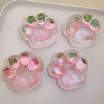 1/2 шт., розовая клубника, кошачья лапка, игрушка для снятия стресса, виноград, кошачья лапка, сжимающая щипок, сенсорная игрушка для детей и взрослых, мягкий мячик TPR, игрушка-коготь для снятия стресса 1pc Strawberry