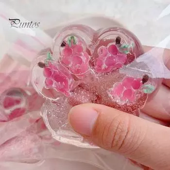 1/2 шт., розовая клубника, кошачья лапка, игрушка для снятия стресса, виноград, кошачья лапка, сжимающая щипок, сенсорная игрушка для детей и взрослых, мягкий мячик TPR, игрушка-коготь для снятия стресса 1pc Strawberry
