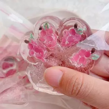 1/2 шт., розовая клубника, кошачья лапка, игрушка для снятия стресса, виноград, кошачья лапка, сжимающая щипок, сенсорная игрушка для детей и взрослых, мягкий мячик TPR, игрушка-коготь для снятия стресса 1pc Strawberry