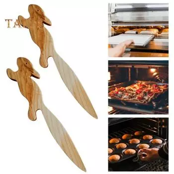 1/2 шт., ручка для духовки Squirrel, ручка для толкания и вытягивания, противоожоговая, деревянная, кухонная, для выпечки, фритюрница, тостер, полка для духовки, съемник с длинной ручкой для кухни 2pcs