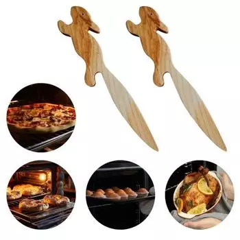1/2 шт., ручка для духовки Squirrel, толкающая ручка, противоожоговая, деревянная, кухонная, для выпечки, фритюрница, тостер, полка для духовки, съемник с длинной ручкой 2pcs