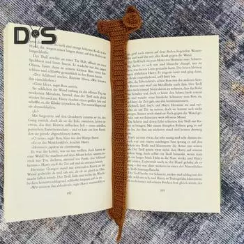 1/2 шт. ручной работы из трикотажной пряжи коричневого цвета с изображением собаки, таксы, крючком, держатель для страниц книги, аксессуар для чтения, идеальный подарок 1pc