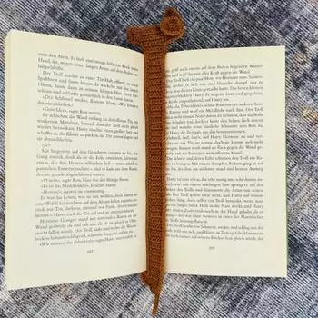 1/2 шт. ручной работы из трикотажной пряжи коричневого цвета с изображением собаки, таксы, крючком, держатель для страниц книги, аксессуар для чтения, идеальный подарок 1pc