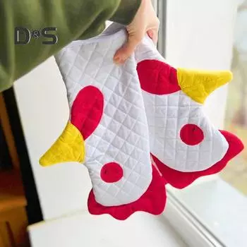 1/2 шт., рукавицы для духовки с отделкой в виде петуха, термостойкие перчатки с принтом петуха, легкие кухонные утепленные перчатки для приготовления пищи на гриле 1pc