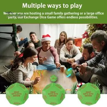 1/2 шт. Санта-обмен подарками, игральные кости, 12 разных сторон, рождественские игральные кости для обмена, принадлежности для вечеринок и праздничного веселья 1pc