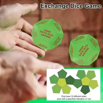 1/2 шт. Санта-обмен подарками, обмен игральными костями, рождественская игра в кости, 12 разных сторон, групповая игра для вечеринки на праздники 1pc
