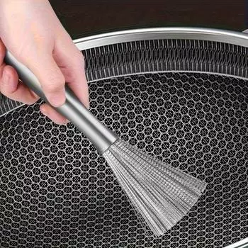 1/2 шт., щетка для мытья кастрюль из нержавеющей стали, многофункциональная кухонная щетка с длинной ручкой, щетка для мытья кастрюль, щетка для мытья посуды