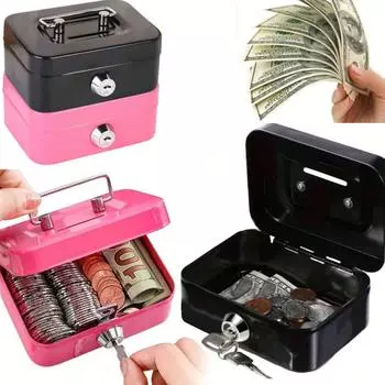 1/2 шт. Сейф для денег, запираемая копилка с ключом, портативные, прочные металлические коробки для хранения денег и монет для взрослых и детей, подарок