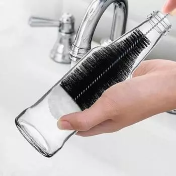 1/2 шт. Щетка для чистки бутылок из-под газировки с мягкой щетиной, легко моется, стержень из нержавеющей стали, щетка для чистки бокалов для вина в посудомоечной машине A