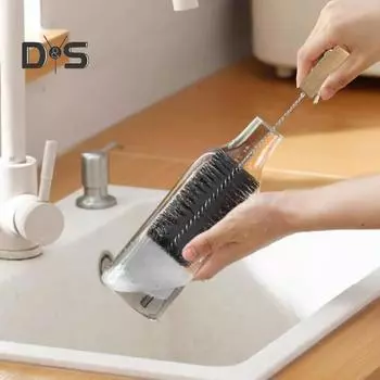 1/2 шт. Щетка для чистки бутылок из-под газировки с мягкой щетиной, легко моется, стержень из нержавеющей стали, щетка для чистки бокалов для вина в посудомоечной машине A