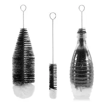 1/2 шт. Щетка для чистки бутылок из-под газировки с мягкой щетиной, легко моется, стержень из нержавеющей стали, щетка для чистки бокалов для вина в посудомоечной машине A