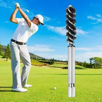 1/2 шт. Щетка для головки клюшки для гольфа из нержавеющей стали, инструмент для чистки клюшки для гольфа, щетка для сверления из витой проволоки 1pc