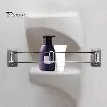 1/2 шт., штанга для хранения в углу душа автофургона, регулируемая длина, органайзер для ванной комнаты из нержавеющей стали, вращающийся монтажный уголок, угловая полка 1