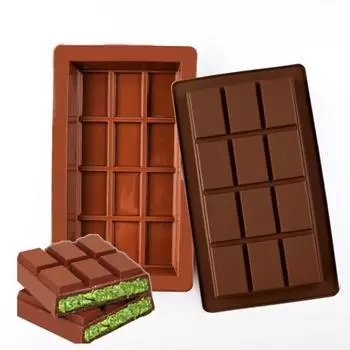 1/2 шт. силиконовая форма для шоколада для плитки, глубокая толстая форма для шоколада, легко моется, гибкая, многоразовая, без BPA, большая наполненная форма для конфет 1pc