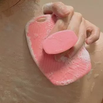 1/2 шт. Силиконовая щетка для ванны, легко моется, подвесная щетка для душа с эластичным ремешком, портативная массажная щетка чёрный