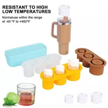 1/2 шт., силиконовый полый цилиндр, лоток для кубиков льда с крышкой, 30/40 унций, пищевая форма для морозильной камеры, сока, виски, коктейля, креативные летние подарки 1pc оранжевый