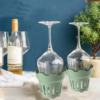 1/2 шт., силиконовый реверсивный держатель для чашек, быстросохнущая пищевая перевернутая бутылка для воды, бокал для вина, кружка, сливная стойка, кухонные принадлежности 1pc розовый