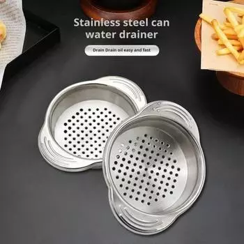 1/2 шт. ситечки для банок, пресс для тунца из нержавеющей стали, ситечки для банок с ручкой, можно мыть в посудомоечной машине, металлическая крышка для пресса для тунца 1pc