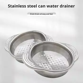 1/2 шт. ситечки для банок, пресс для тунца из нержавеющей стали, ситечки для банок с ручкой, можно мыть в посудомоечной машине, металлический пресс для тунца, крышка, дуршлаг для консервирования, фильтры для банок 1pc