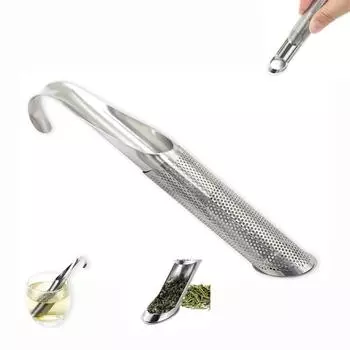 1/2 шт. ситечко для чая из нержавеющей стали, диффузор, заварник для чая на развес, ситечко для чая из нержавеющей стали с ручкой-крючком, сито для чая с трубкой пищевого класса 1pc