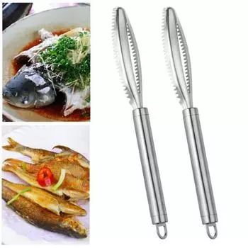 1/2 шт. скребок для чистки чешуи рыбы из нержавеющей стали с удобной нескользящей ручкой для рыбы 1pc