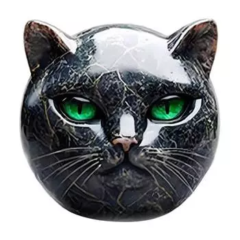 1/2 шт. Скульптура из черного кошачьего камня, резной целебный камень, фигурка головы кошки, статуэтка, украшение для дома, офиса, рабочего стола