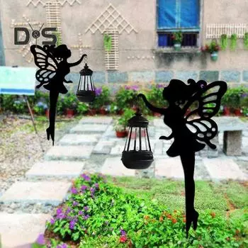 1/2 шт. солнечный сказочный светильник, устойчивый к атмосферным воздействиям, открытый сад, двор, патио, двор, лужайка, светодиодный светильник с крыльями бабочки, статуэтка для девочек, декоративная лампа 2pcs