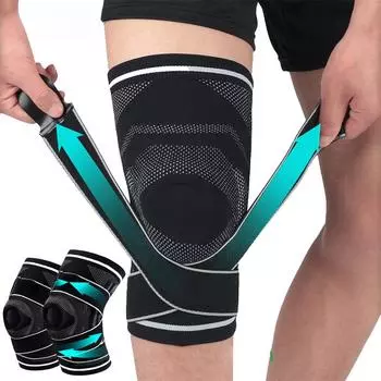 1/2 шт. спортивные наколенники, защита колена, эластичная спортивная наколенник, поддержка фитнеса, баскетбола, волейбола M