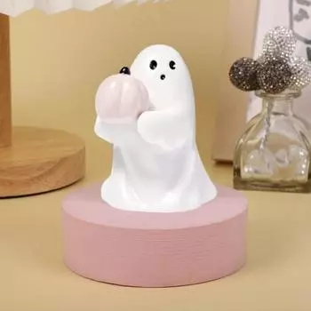 1/2 шт. Статуэтка призрака на Хэллоуин, жуткий призрак из смолы, розовая тыква, летучая мышь, симпатичное украшение для домашнего стола на Хэллоуин для внутреннего и наружного использования A