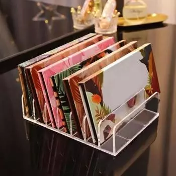 1/2 шт. стеллаж для хранения, 7 отделений, прозрачный органайзер для макияжа, лоток для теней, пудры, полка, разделитель ящика для дома