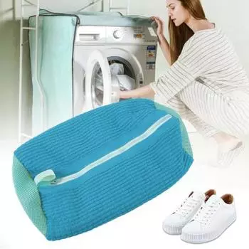 1/2 шт. сумка для стирки обуви с застежкой-молнией, сумка для стирки обуви, устойчивая к разрыву многоразовая сумка для стиральной машины для обуви 2pcs синий
