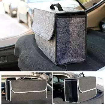 1/2 шт. сумки для хранения в багажнике автомобиля с ручкой, большая вместимость, складная конструкция, органайзер для хранения в багажнике автомобиля с откидной крышкой 1pc чёрный