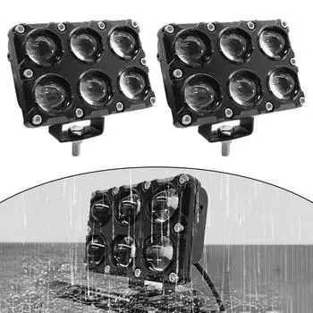 1/2 шт. светодиодная фара для мотоцикла, двухцветная, белая, желтая, универсальная, вспомогательная, противотуманная фара 1pcs