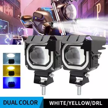 1/2 шт. светодиодные противотуманные фары для вождения мотоцикла, 3 режима, универсальные фары, подходят для мотоцикла, автомобиля, фургона, кемпера, пикапа, внедорожного квадроцикла, UTV 1pc