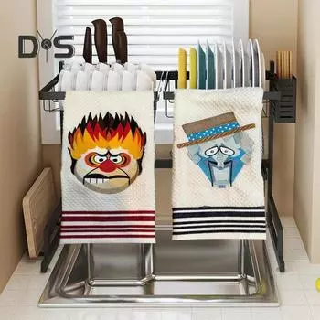 1/2 шт. Тепло Miser Snow Miser Рождественское полотенце Вышитые декоративные большие хлопковые полотенца для рук Ванная комната Толстая микрофибра Лицо Спортзал Волосы Повязка тюрбан оранжевый