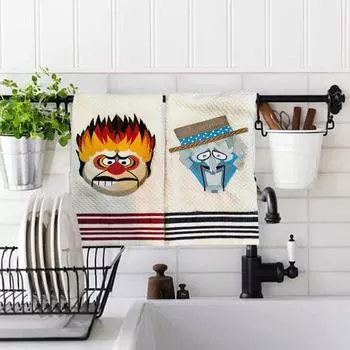 1/2 шт. Тепло Miser Snow Miser Рождественское полотенце с вышивкой Декоративные Большие хлопковые полотенца для рук Ванная комната Толстая микрофибра Лицо Тренажерный зал Волосы Обертывание