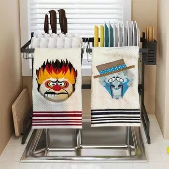 1/2 шт. Тепло Miser Snow Miser Рождественское полотенце Вышитые декоративные большие хлопковые полотенца для рук Ванная комната Толстая микрофибра Лицо Спортзал Волосы Повязка тюрбан оранжевый