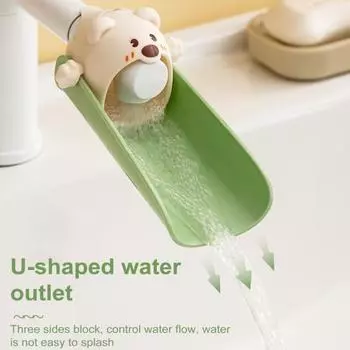 1/2 шт. удлинитель смесителя для детей, безопасный противоскользящий дизайн, защита от брызг, мультяшная форма, удлинитель для ручной стирки жёлтый