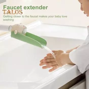 1/2 шт. удлинитель смесителя для детей, безопасный противоскользящий дизайн, брызгозащищенный мультяшной формы, удлинитель для мытья рук для раковины в ванной комнате и кухни жёлтый