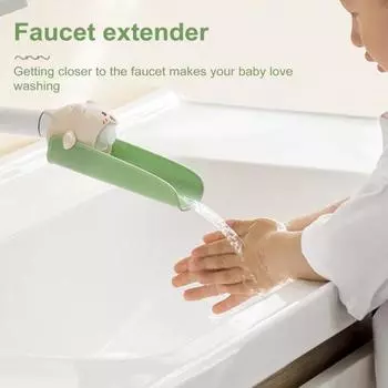 1/2 шт. удлинитель смесителя для детей, безопасный противоскользящий дизайн, защита от брызг, мультяшная форма, ручная стирка жёлтый