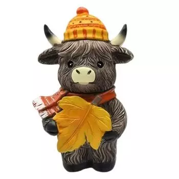 1/2 шт. Украшение в виде шотландской коровы, Украшение в виде коровы для подоконника, Декор из смолы для Хэллоуина, Внутреннее/Наружное украшение 1/2 A