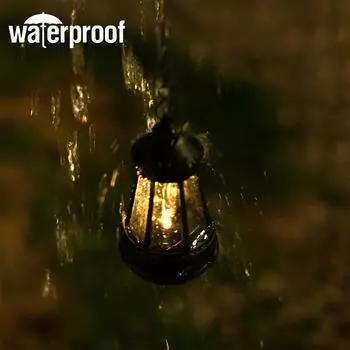 1/2 шт., уличный подвесной светильник в стиле ретро на солнечных батареях, теплый белый водонепроницаемый светодиодный светильник для украшения двора и сада своими руками 1pc