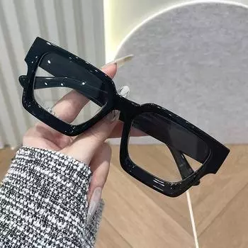 1/2 шт. унисекс классические квадратные модные прозрачные очки и солнцезащитные очки для повседневной школьной жизни офиса чтения одежды аксессуары. no size чистый/чёрный
