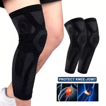 1/2 шт. унисекс наколенники для поддержки спортивных удлинённых рукавов для ног для фитнеса Нескользящие компрессионные повязки для ног для облегчения боли в суставах M