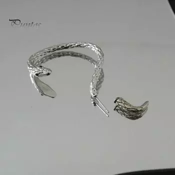 1/2 шт., унисекс, серьги-клипсы в форме змеи, полированный сплав, ретро, хип-хоп, американский стиль, уличные, 3D, резные, с чешуей, для клубной вечеринки, украшения для ушей Left