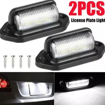 1/2 шт. универсальная подсветка номерного знака автомобиля, 6 светодиодов, для грузовика, автофургона, прицепа, задняя часть номерного знака, белые лампочки для освещения, водонепроницаемые 12-24 В