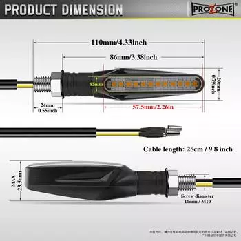 1/2 шт. Универсальный светодиодный указатель поворота для мотоцикла, встроенный релейный мигающий сигнализатор для мото, струящийся водяной мигающий сигнальный фонарь