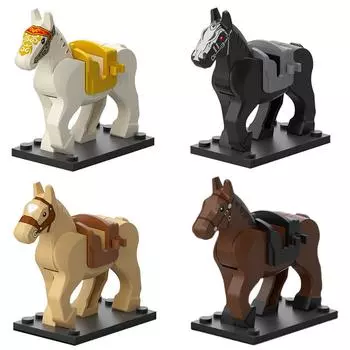 1/2 шт. Военные строительные блоки кирпичи средневековые боевые кони солдатские фигурки аксессуары оружие пушки MOC игрушки