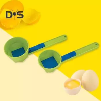 1/2 шт. Воронка для протеинового порошка Ложка для отделения желтка от проливания Точные измерения Кухонный гаджет для выпечки и приготовления пищи 1pc зелёный