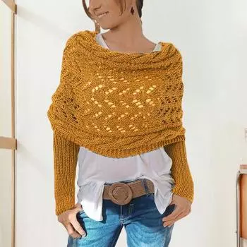 1/2 шт. Вязаная косичка с рукавами в стиле бохо, свитер, шарф, ажурный шов, ажурный вязаный крючком шарф, шаль